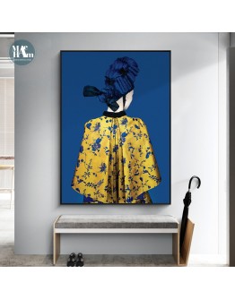 able modern character wearing a hat Wall Art Canvas Painting Abstract Art Poster Print Wall Picture for Living Room Decor