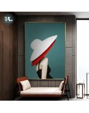 able modern character wearing a hat Wall Art Canvas Painting Abstract Art Poster Print Wall Picture for Living Room Decor