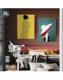 able modern character wearing a hat Wall Art Canvas Painting Abstract Art Poster Print Wall Picture for Living Room Decor