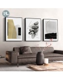 Nordic Abstract geometric color line ink stone Wall Art Canvas Painting Black white Poster Print Wall Picture for Living Room