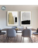 Nordic Abstract geometric color line ink stone Wall Art Canvas Painting Black white Poster Print Wall Picture for Living Room