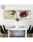 Nordic Vintage cat fish master Wall Art picture abstract animals Canvas prints Literature and art livingroom Painting home decor