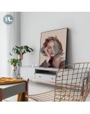 Nordic Anime Alien Girl Canvas Painting Bird Leaf Flowers Butterfly Poster Print Wall Art For Living Room Girl Room Home Decor