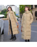 Plus Size Winter Cotton Jacket Women   Hooded X-Long Parka BF Style Loose Thick Warm Padded Snow Wear Puffer Coat