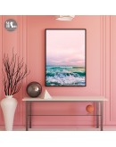 Nordic Pink Sea sunset wall art Canvas posters Painting Prints Figures Landscape Picture for Living Room Morden art Home Decor