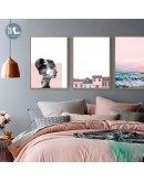 Nordic Pink Sea sunset wall art Canvas posters Painting Prints Figures Landscape Picture for Living Room Morden art Home Decor