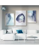 Nordic Blue cloud Wall Art Canvas Painting Abstract Watercolor texture lines Art Poster Print Wall Picture for Living Room Decor