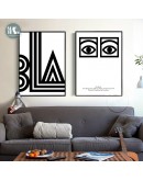 Nordic Minimalist Canvas Painting Abstract Eyes Prints Art Posters Prints Geometry letter Wall Picture Living Room home decor