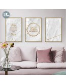 Nordic Creative English marble abstract wall art Canvas Painting Prints Posters for Living Room Morden contracted Home Decor