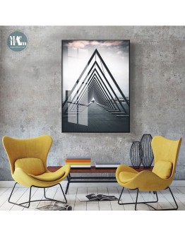 Nordic Abstract geometric Building wall art Canvas Posters Painting Prints Landscape Pictures for Living Room Morden Home Decor