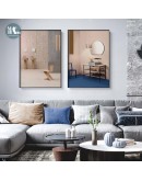 Modern Abstract building interior space art Wall Poster Print Canvas Painting Art Living Room Decoration Pictures Home Decor