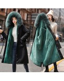 Winter Jacket Women -30 Degrees Snow Wear Long Parkas Fur Hooded Clothing Female Fur Lining Thick Padded Winter Coat Women