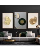 Nordic abstract geometric gold foil creative Canvas Art Paintings For Living Room Bedroom Posters And Prints Wall Poster Decor