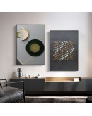 Nordic abstract geometric gold foil creative Canvas Art Paintings For Living Room Bedroom Posters And Prints Wall Poster Decor