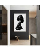 Nordic Abstract Ink painting Girls wall art Canvas Painting Prints Black White Figure pictures for Living Room Morden Home Decor