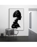 Nordic Abstract Ink painting Girls wall art Canvas Painting Prints Black White Figure pictures for Living Room Morden Home Decor