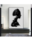 Nordic Abstract Ink painting Girls wall art Canvas Painting Prints Black White Figure pictures for Living Room Morden Home Decor