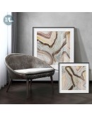 Maeham Modern Abstract Marble texture Golden Mountain Canvas Painting Wall Art Nordic Print Scandinavian Decoration Picture