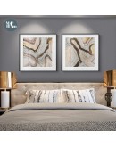 Maeham Modern Abstract Marble texture Golden Mountain Canvas Painting Wall Art Nordic Print Scandinavian Decoration Picture