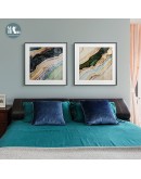 Maeham Modern Abstract Marble texture Golden Mountain Canvas Painting Wall Art Nordic Print Scandinavian Decoration Picture