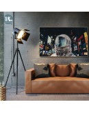 Nordic Sci-fi Space Earth Astronaut moon man Wall Art Canvas Poster Print Painting Wall figure Pictures for Living Room decor