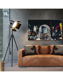 Nordic Sci-fi Space Earth Astronaut moon man Wall Art Canvas Poster Print Painting Wall figure Pictures for Living Room decor