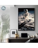 Nordic Sci-fi Space Earth Astronaut moon man Wall Art Canvas Poster Print Painting Wall figure Pictures for Living Room decor