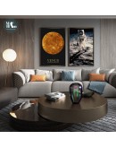 Nordic Sci-fi Space Earth Astronaut moon man Wall Art Canvas Poster Print Painting Wall figure Pictures for Living Room decor