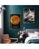 Nordic Sci-fi Space Earth Astronaut moon man Wall Art Canvas Poster Print Painting Wall figure Pictures for Living Room decor