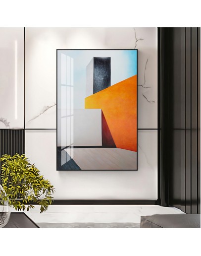 Modern Abstract building orange Canvas Art Paintings For Living Room Bedroom Posters And Prints aisle Wall Poster Home Decor