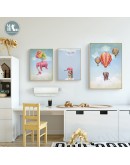 Maeham Baby air balloon elephant Canvas Poster Nursery Wall Art Print Painting Nordic Picture Children Bedroom Decoration