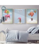 Maeham Baby air balloon elephant Canvas Poster Nursery Wall Art Print Painting Nordic Picture Children Bedroom Decoration