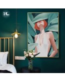 Delicate Girls green plant Wall Art Canvas Painting Nordic Posters And Prints  Figures wall Pictures For Living Room