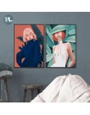 Delicate Girls green plant Wall Art Canvas Painting Nordic Posters And Prints  Figures wall Pictures For Living Room