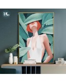 Delicate Girls green plant Wall Art Canvas Painting Nordic Posters And Prints  Figures wall Pictures For Living Room