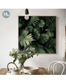 Nordic Green Plant Lanscape Wall Art Canvas Poster and Print Canvas Painting Decorative Picture for Living Room Home Decor