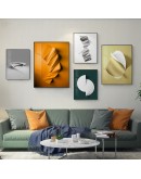 Abstract geometric art Black white origami gold foil Canvas Art Paintings For Living Room Posters And Prints Wall Poster Decor