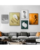 Abstract geometric art Black white origami gold foil Canvas Art Paintings For Living Room Posters And Prints Wall Poster Decor