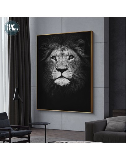 Black and white animal Lion elephant giraffe zebra Picture Wall Poster Modern Style Canvas Print Painting Art Living Room Decor