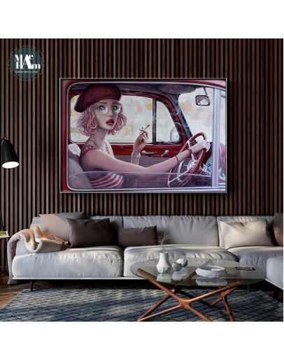 Beautiful big eyes Girl Figure Painting Canvas Wall Art Posters Print Pictures For Bedroom living Home Nordic Decoration 40X30