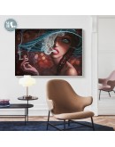 Nordic Modern Figure  beauty Watercolor Colorful Canvas Painting Poster Print Decor Wall Art Pictures For Living Room