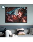 Nordic Modern Figure  beauty Watercolor Colorful Canvas Painting Poster Print Decor Wall Art Pictures For Living Room