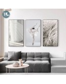 Nordic Modern Style beatiful Landscape girl Characters Canvas Painting Poster Print Decor Wall Art Pictures For Living Room