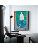 Nordic Retro oil painting Girls art wall art Canvas Painting posters Prints Figure Picture for Living Room Morden Home Decor