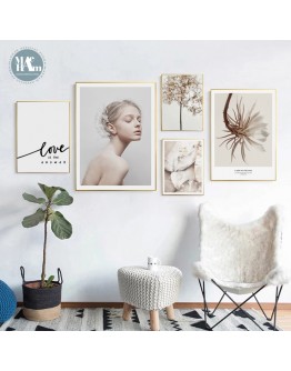 Nordic Flowers girls wall art Canvas posters Painting Prints creative Figures landscape Pictures for Living Room Morden Decor