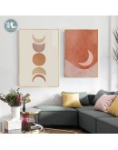 Nordic Abstract stars moon sun Picture Wall Poster Modern Style Canvas Print Painting Warm tones Art Living Room Home Decor