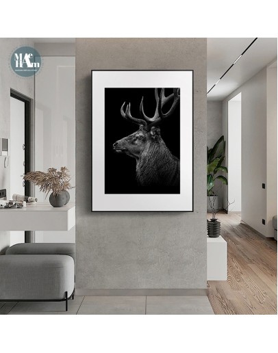 Canvas Painting Animal Wall Art Giraffe Deer Gazelle Posters and Prints Wall Pictures for Living Room Decoration Home Decor