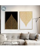 Nordic Golden Leaf Unique Plants Canvas Painting Poster Print HD Decor Wall Art Pictures For Living Room Bedroom home decor