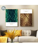 Nordic gold foil lines wall art Canvas posters Painting Prints Abstract octagon Pictures for Living Room Morden Decor NO Frame