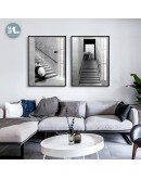 Nordic Black and white animal panda zebra corridor Picture Wall Poster Modern Style Canvas Print Painting Art Living Room Decor